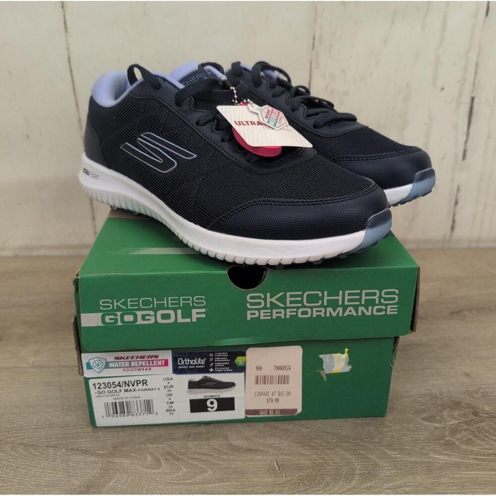 Skechers Women's Go Golf Max-Fairway 4 Navy/Purple Golf Shoes Size 9 Brand New